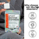 Sport Shower Steamers - Made in USA with Natural Eucalyptus Essential Oil, Sinus Relief, Muscle Recovery for Athletes, Stocking Stuffers, Christmas Gifts for Self Care Relaxation