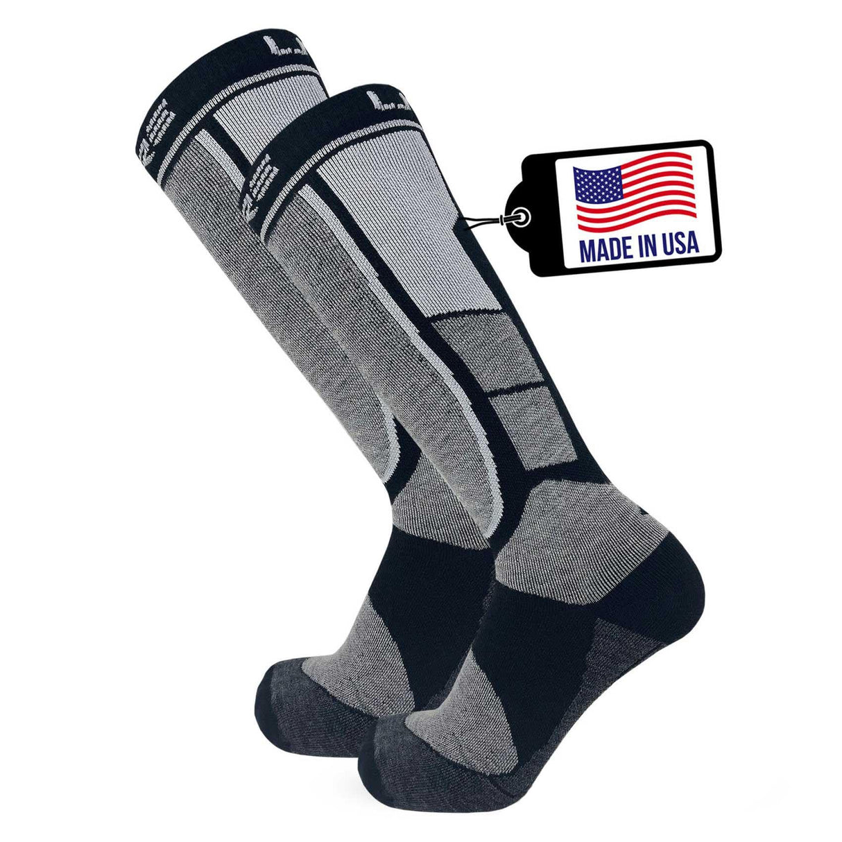 Ski Socks Made in USA - Alpaca Wool Winter Weather Lightweight Socks for Skiing