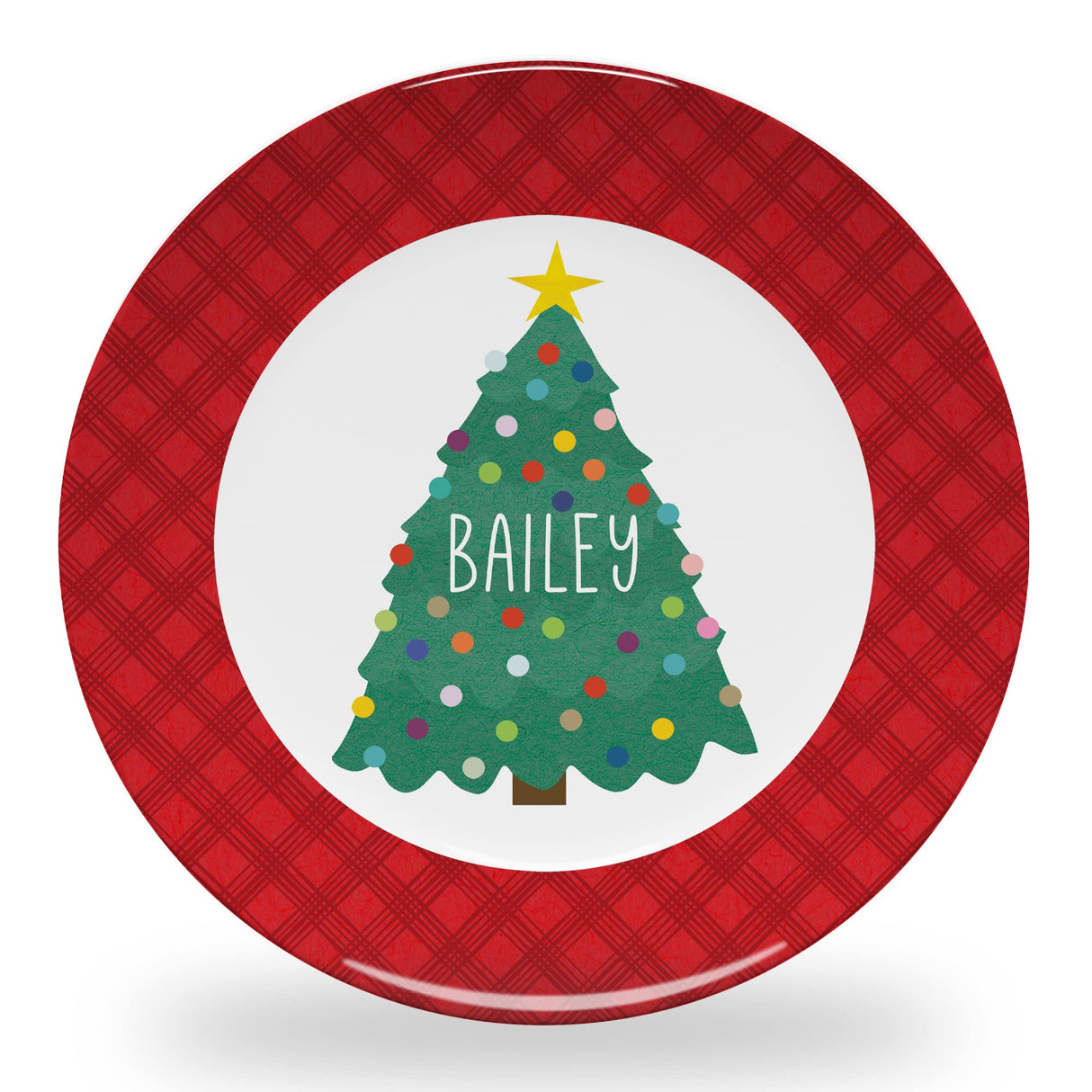 Tiny Expressions - Personalized Holiday Plates for Kids with Customized Name | BPA Free | Dishwasher Safe | Made in the USA (Christmas Plate)