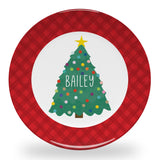 Tiny Expressions - Personalized Holiday Plates for Kids with Customized Name | BPA Free | Dishwasher Safe | Made in the USA (Christmas Plate)
