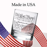 Rogue River Tactical USA Constitution Preamble Patriotic Veteran Old Fashioned Glass Gift For Patriot