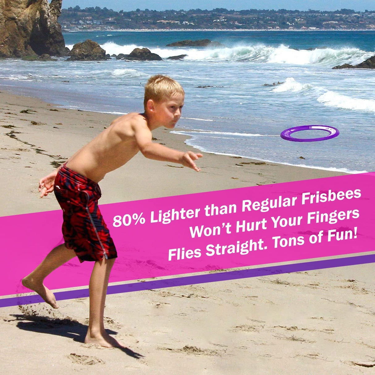 Activ Life Kid’s Flying Rings [2 Pack] They Fly Straight & Don’t Hurt! 80% Lighter Than Standard Frisbees - Replace Screen Time with Healthy Family Fun - Get Outside & Play! Proudly Made in The USA
