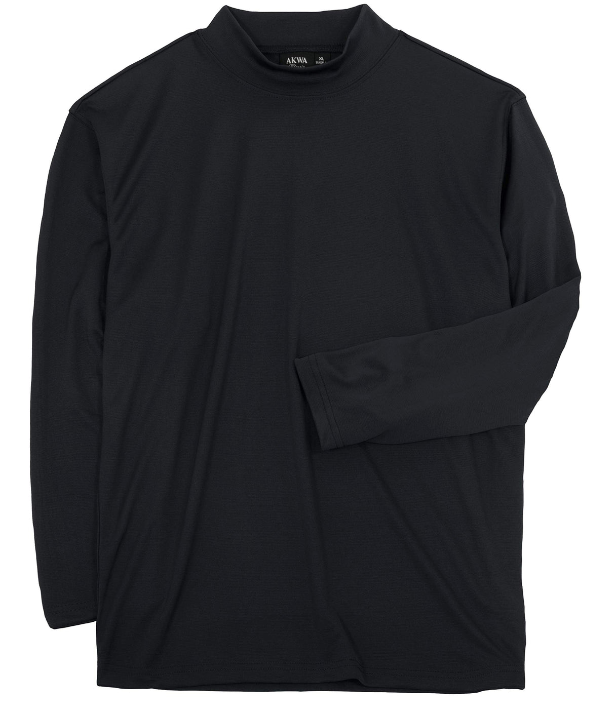 Akwa Men's Moisture Wicking Mock Turtle Tee Made in USA Lightweight Soft T-Shirt Made in USA