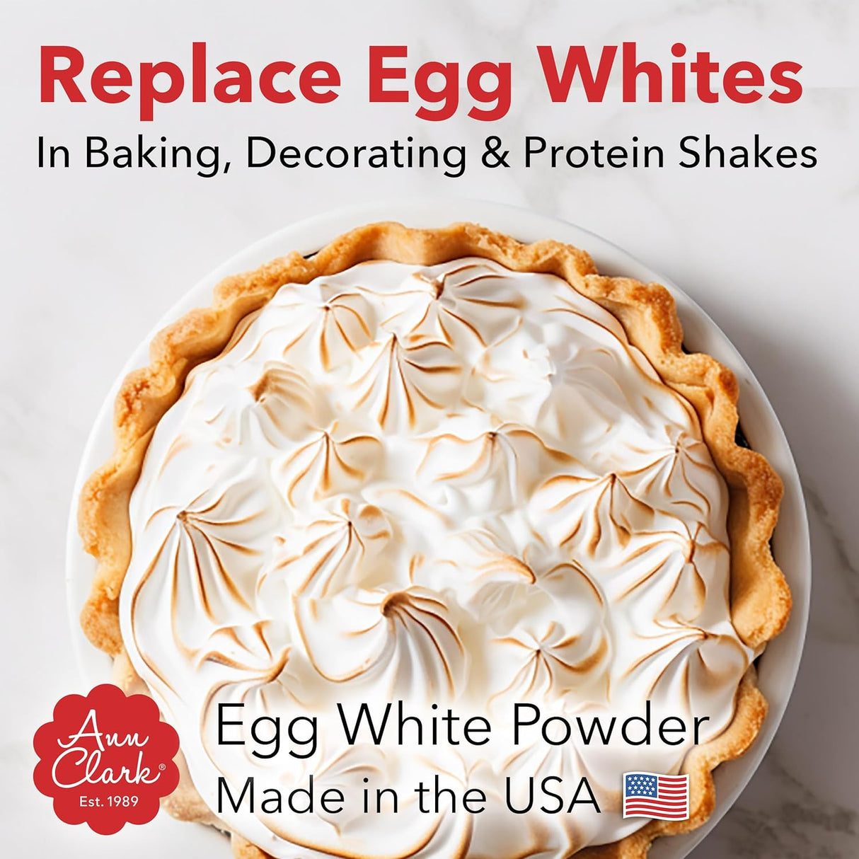 Ann Clark All Natural 100% Egg White Powder Made in USA, 1 lb