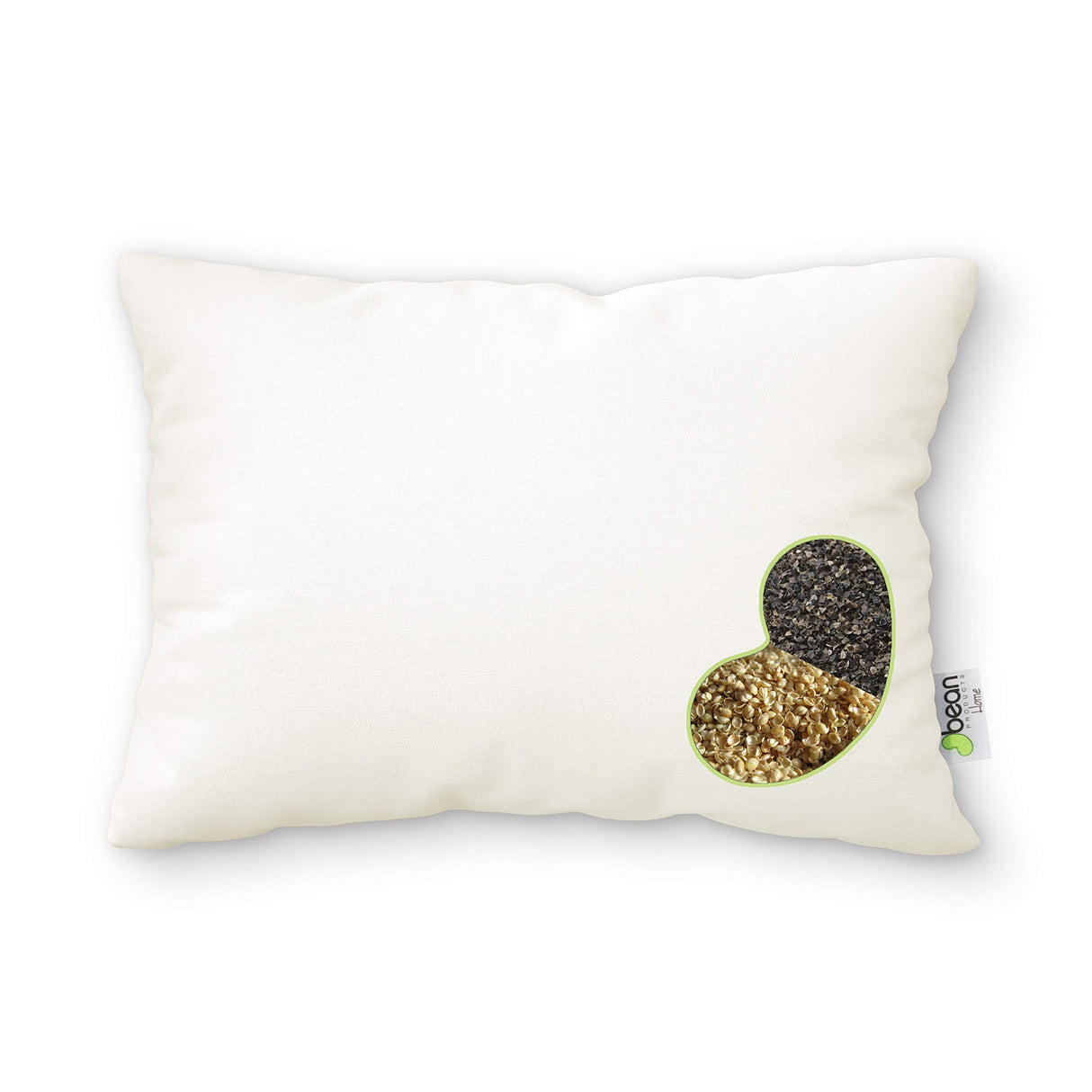 Multi Grain Japanese Pillow - 14" x 20" - Organic Cotton Zippered Shell with 1 Side Organic Millet and 1 side Organic Buckwheat - Bed Body Floor Cushion Insert Couch Throw Bolster - Made in USA