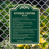 Sigo Signs, Fitness Center Rules Use Equipment at Your Own Risk Décor Sign, Green Light, 12x18 Inches, ACM, Fade Resistant, Made in USA