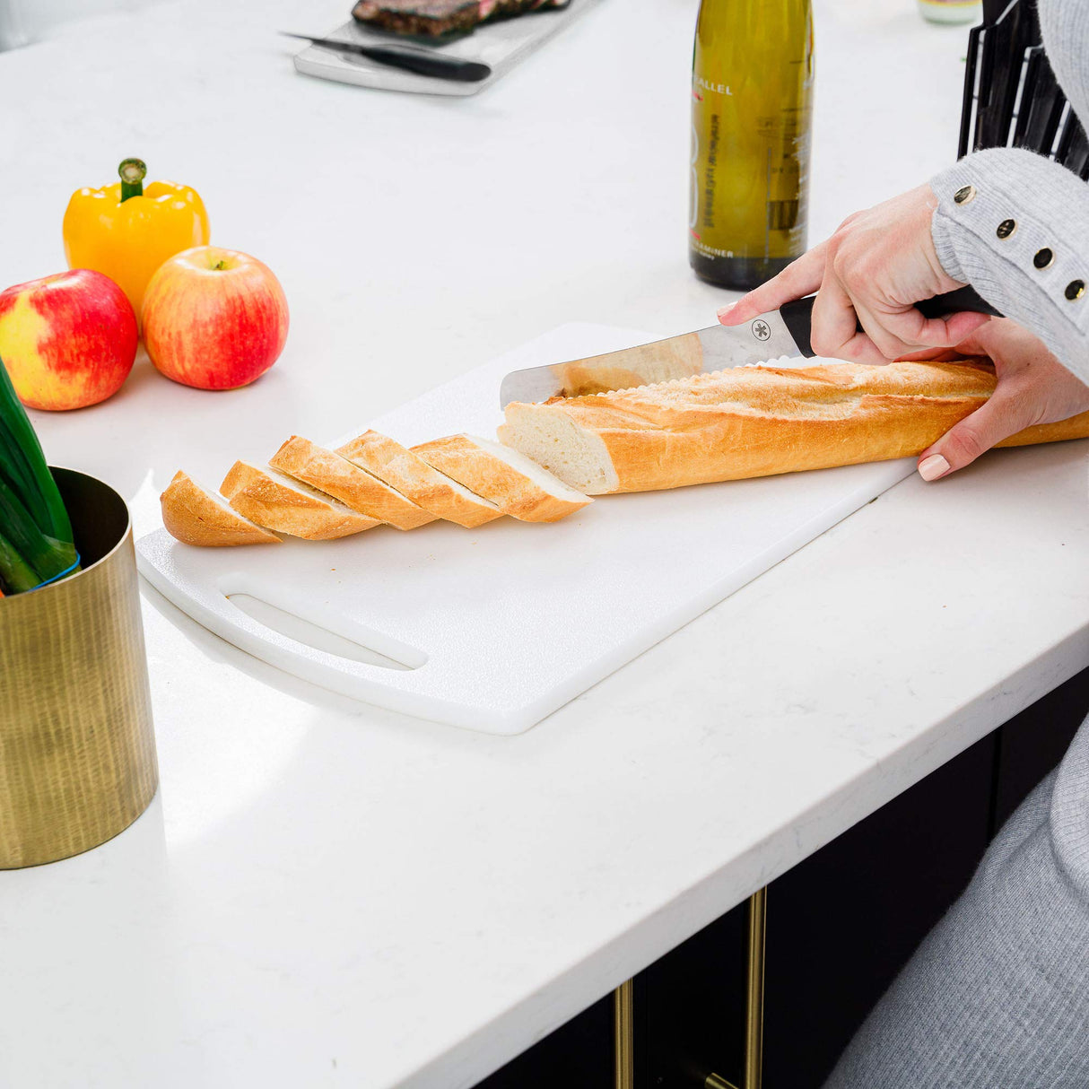 Plastic Cutting Boards for Kitchen, Made in USA, Set of 2, Large 15.5"x10" and Small 11.5"x6", BPA and Phthalate Free, Meets USDA-NSF-FDA Standards, Commercial 1/2" Thick HDPE Plastic, Dishwasher Safe