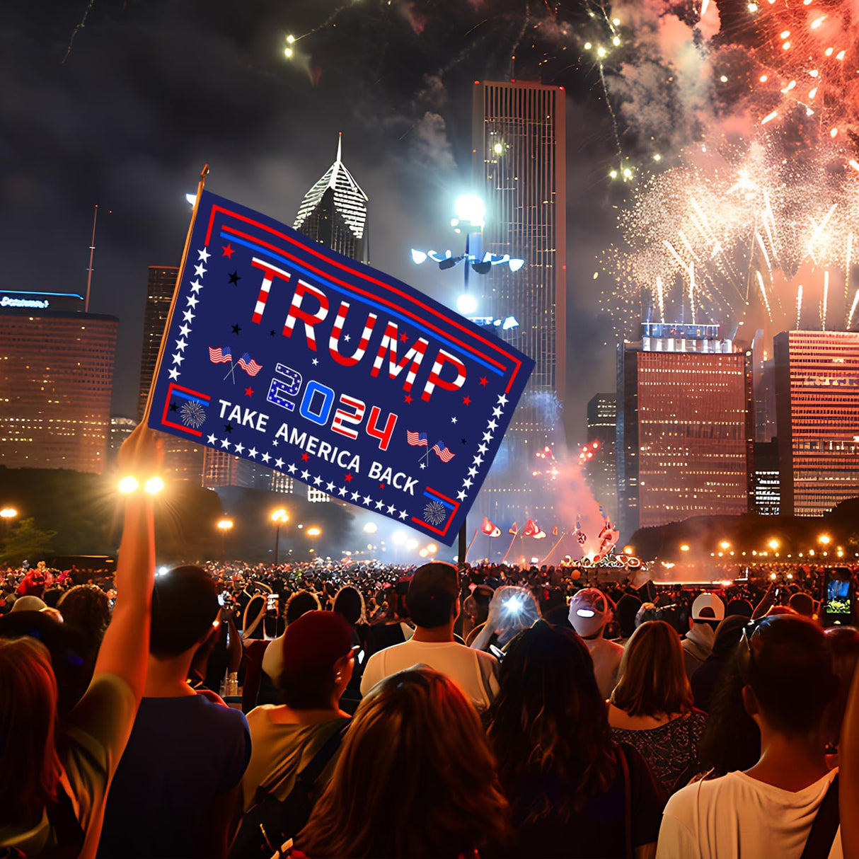 Trump 2024 Flag 3x5 FT Outdoor Made in USA Double Sided 3 Ply, Large Donald Trump Flags 2024 Take America Back Flag, Heavy Duty Trump Garden Banner UV Protection Fade Resistant