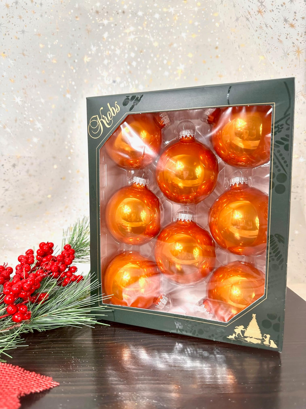 Glass Christmas Tree Ornaments - 67mm / 2.63" [8 Pieces] Designer Balls from Christmas By Krebs Seamless Hanging Holiday Decor (Snow White with Silver Caps)