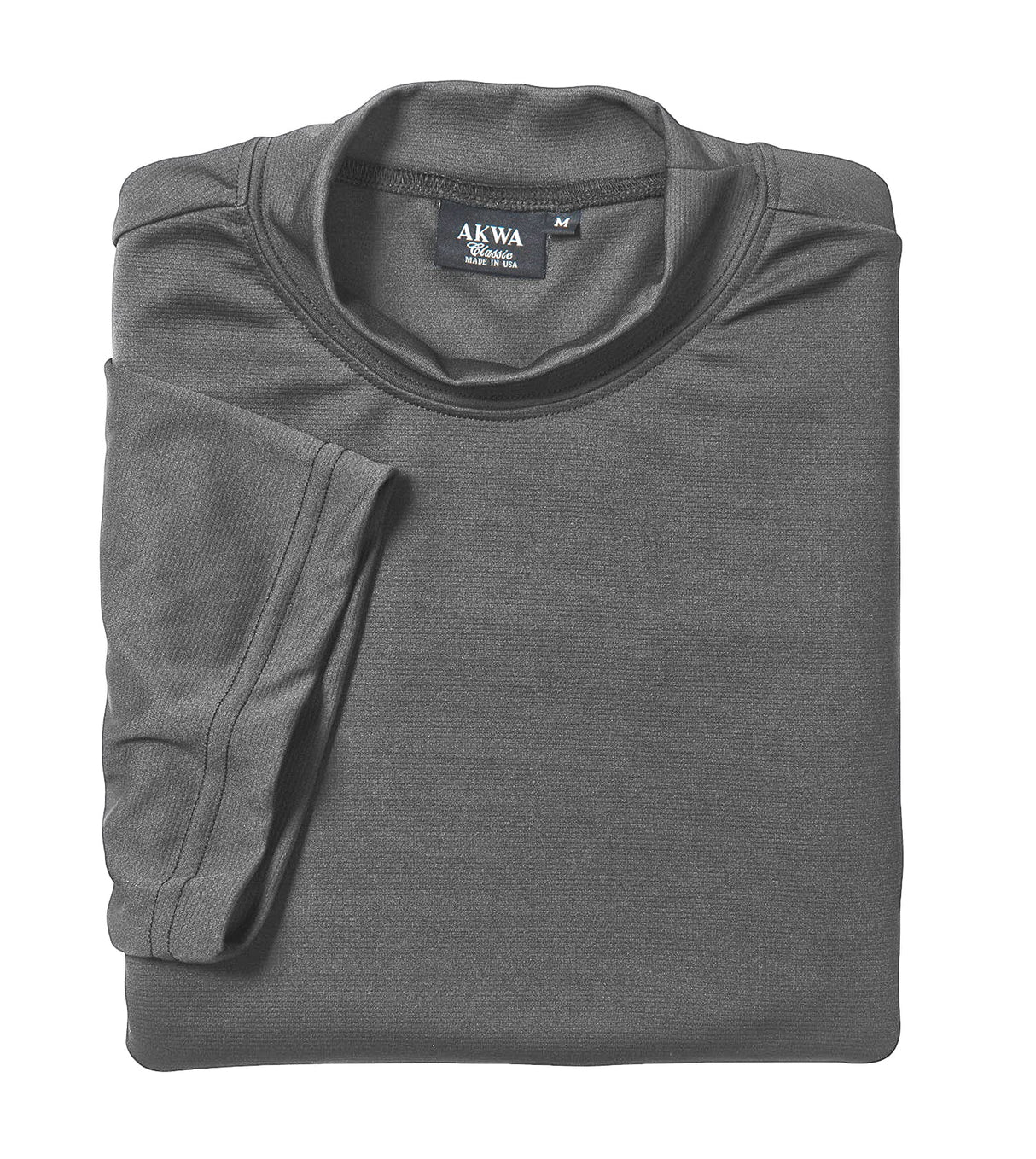 Akwa Men's Moisture Wicking Mock Turtle Tee Made in USA Lightweight Soft T-Shirt Made in USA