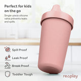 Re-Play Made in USA 10 Oz. Sippy Cups for Toddlers, Pack of 4 - Reusable Spill Proof Cups for Kids, Dishwasher/Microwave Safe - Hard Spout Sippy Cups for Toddlers 3.13" x 6.25", Desert Roses