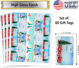 Christmas Tree Gift Tags, Self Adhesive Glossy Stickers, Xmas Present Labels. Set of 80 Labels. to and from Labels. Merry Christmas Made in USA