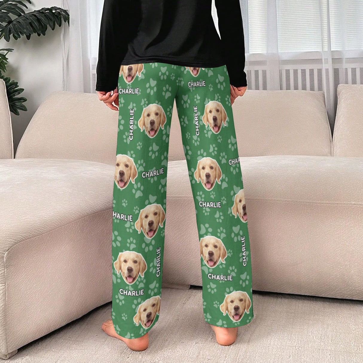 Custom Pajamas Pants with Photo for Men Women:Made in USA Personalized Pajama Trousers,Gifts for Wife Husband