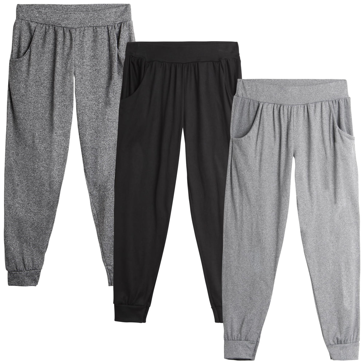 Sweet Hearts Girls' Sweatpants - 3 Pack Performance Jogger Pants with Pockets - High Waisted Jogger Sweatpants: Made in USA