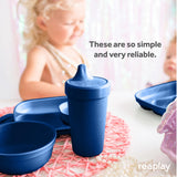 Re-Play Made in USA 10 Oz. Sippy Cups for Toddlers, Pack of 4 - Reusable Spill Proof Cups for Kids, Dishwasher/Microwave Safe - Hard Spout Sippy Cups for Toddlers 3.13" x 6.25", Desert Roses