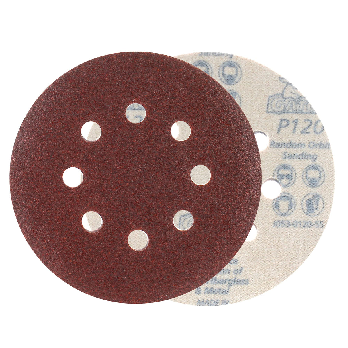 Gator 5" Random Orbit Hook & Loop Red Resin Aluminum Oxide Sanding Discs, 8-Hole, 40 Grit, 50 Pack