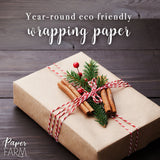 Eco Kraft Wrapping Paper Roll (Jumbo) | Biodegradable Recycled Material | Made in the USA | Multi-use: Natural Wrapping Paper, Table Runner, Moving, Packing & Shipping | 30” x 1200” (100ft)