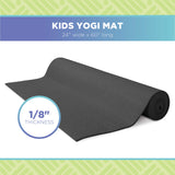 Bean Products Kids Size Sticky Yoga Mat | 3mm Thick (⅛”) x 60” L x 24” W | Non-Toxic, SGS Certified | Non-Skid & Non-Slip Eco-Friendly Exercise or Playtime Mat | Fun Colors & Designs | Twilight