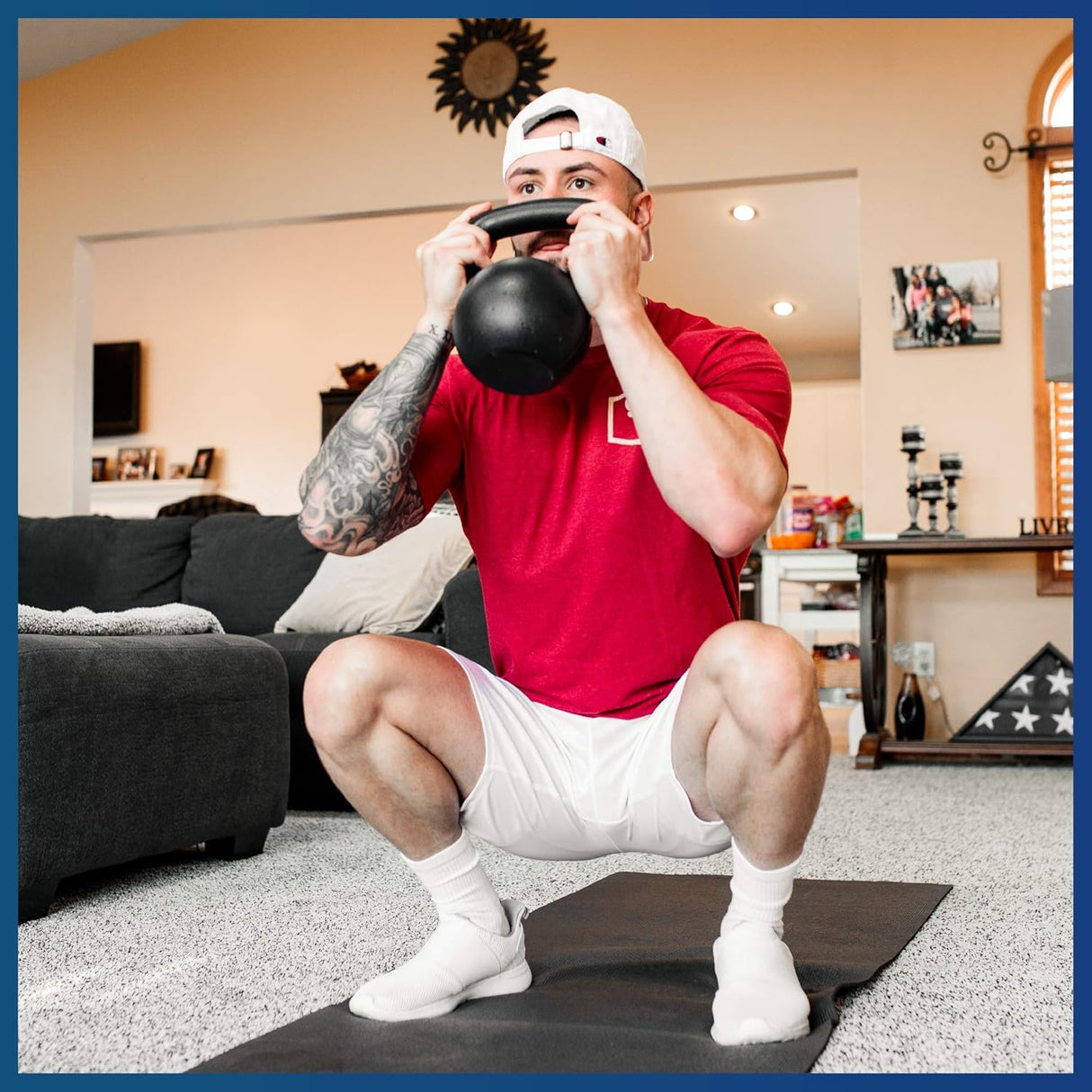 USA Made Premium Kettlebell (50). Kettlebells For Men and Women with Wide Grip Handle – – Kettle bell Core Fitness, Home Gym, Strength Training, Fitness Equipment, Muscle Building