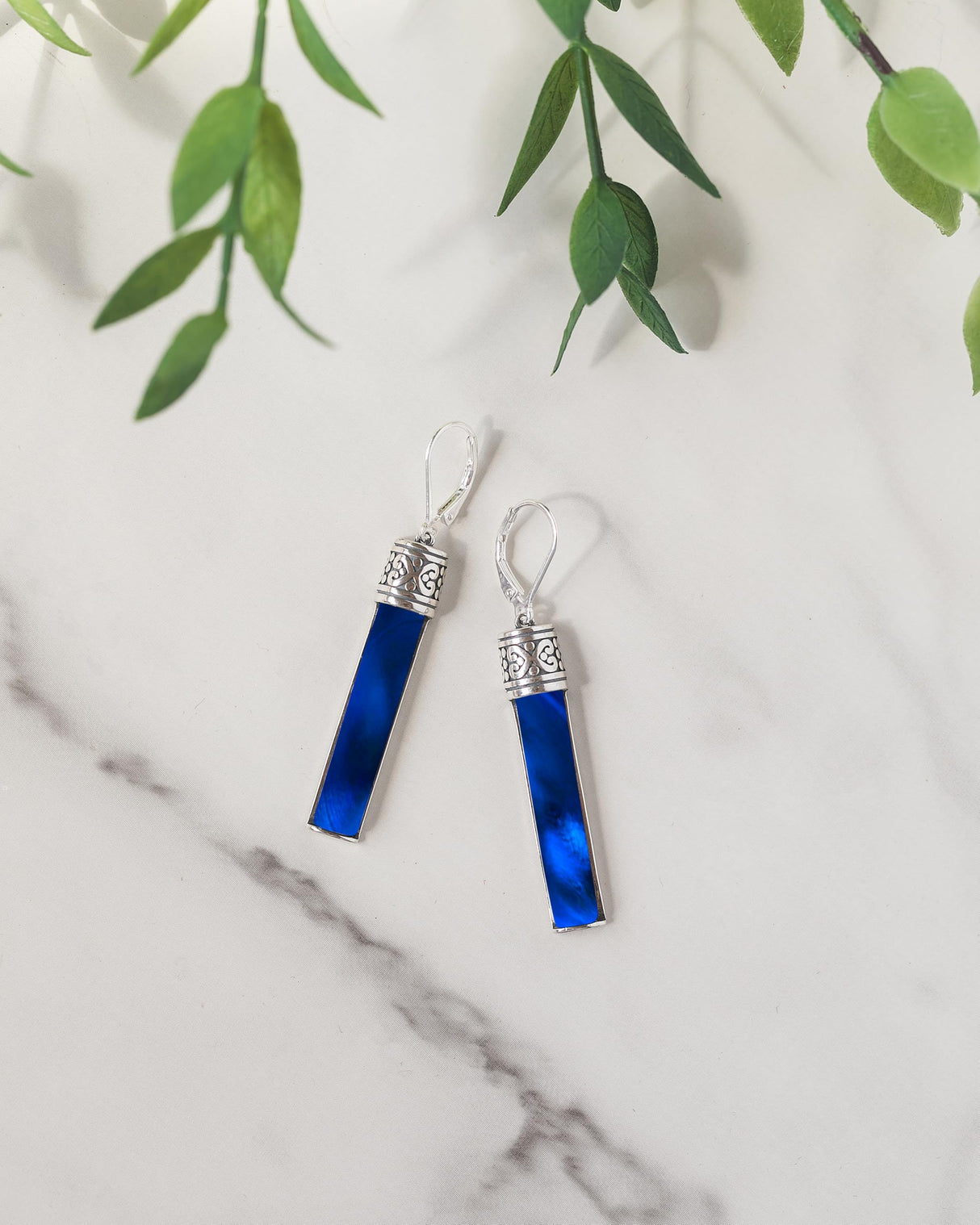 Recycled Antique Bottle and Dishware and Sterling Silver Bottoms Up Lever Back Earrings (Vintage Mason Jar)