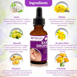 Natural Ear Drops for Ear Infection – Homeopathic Eardrops for Adults, Kids, Baby, & Pets – Relieves Ear Aches, Swimmer's Ear, & Loosens Wax – Kids Safe Ear Health Made in USA