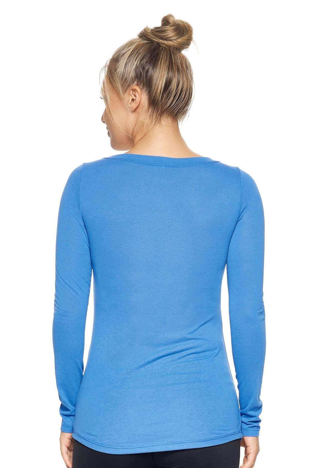 Expert Brand USA-Made Women's TriTec Activewear Performance Long Sleeve Scoop Neck T-Shirt