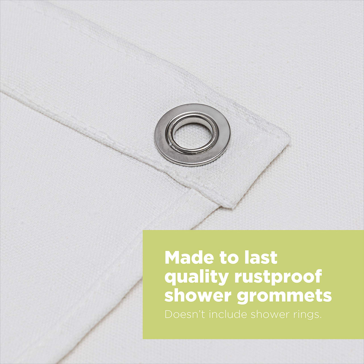 Bean Products Cotton Shower Curtain (White), [70" x 74"] | All Natural Materials| Works with Tub, Bath and Stall Showers