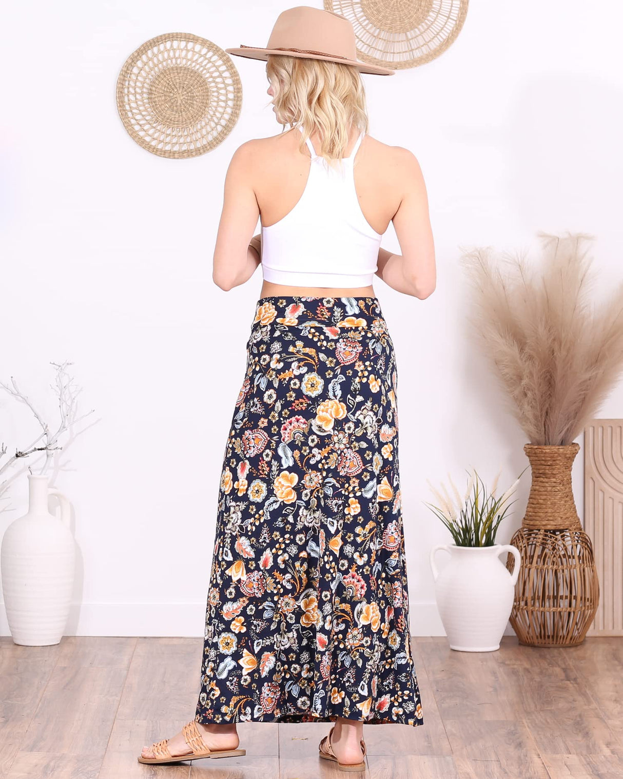 Popana Womens Long Maxi Skirt - Made in USA Long Skirts for Women Trendy - Casual Convertible Sundress Plus Size Maxi Skirt