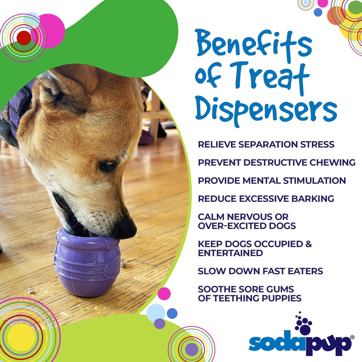 SodaPup Honey Pot – Durable Dog Treat Dispenser & Enrichment Toy Made in USA from Non-Toxic, Pet Safe, Food Safe Natural Rubber Material for Mental Stimulation, Problem Chewing, Calming Nerves, & More