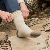 Merino Wool Crew Hiking Sock - Moisture Wicking Sock - Cushioned Sock