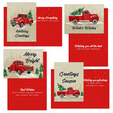 Painted Kraft Style Holiday Cards / 24 Modern Christmas Note Cards With White Envelopes / 4 5/8" x 6 1/4" Illustrated Faux Kraft Greeting Cards / 6 Cheery Winter Designs/Made In The USA