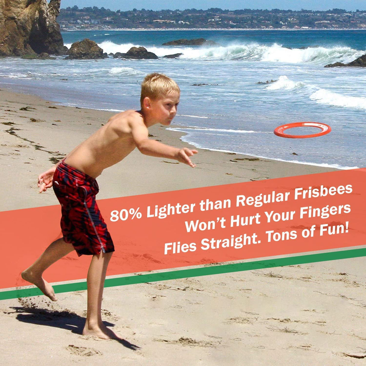 Activ Life Kid’s Flying Rings [2 Pack] They Fly Straight & Don’t Hurt! 80% Lighter Than Standard Frisbees - Replace Screen Time with Healthy Family Fun - Get Outside & Play! Proudly Made in The USA