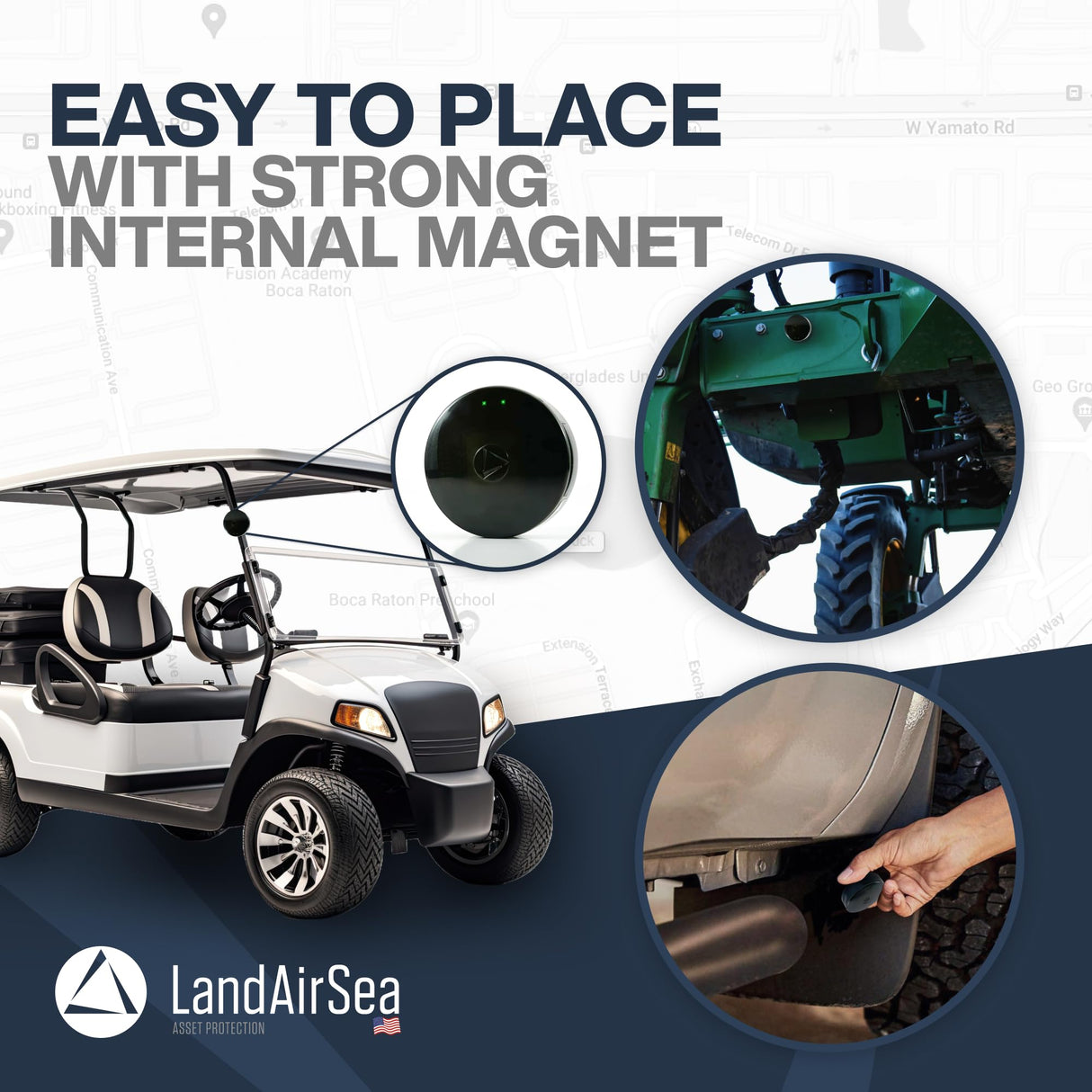 LandAirSea 54 GPS Tracker + 6-Months No Subscription. Long Battery, Magnetic, & Waterproof. Global GPS Tracker for Vehicles. Made in The USA from Domestic & Imported Parts