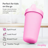 Re-Play Made in USA 10 Oz. Sippy Cups for Toddlers, Pack of 4 - Reusable Spill Proof Cups for Kids, Dishwasher/Microwave Safe - Hard Spout Sippy Cups for Toddlers 3.13" x 6.25", Desert Roses