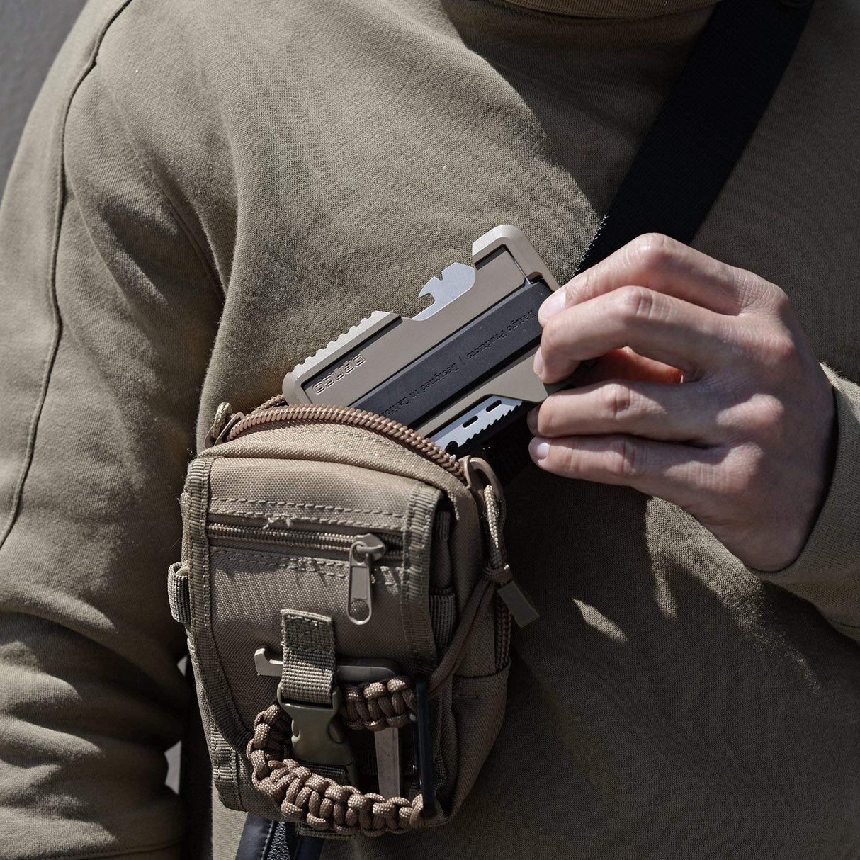 Dango Slim Minimalist Wallet for Men - RFID Blocking - Leather + Multi-Tool