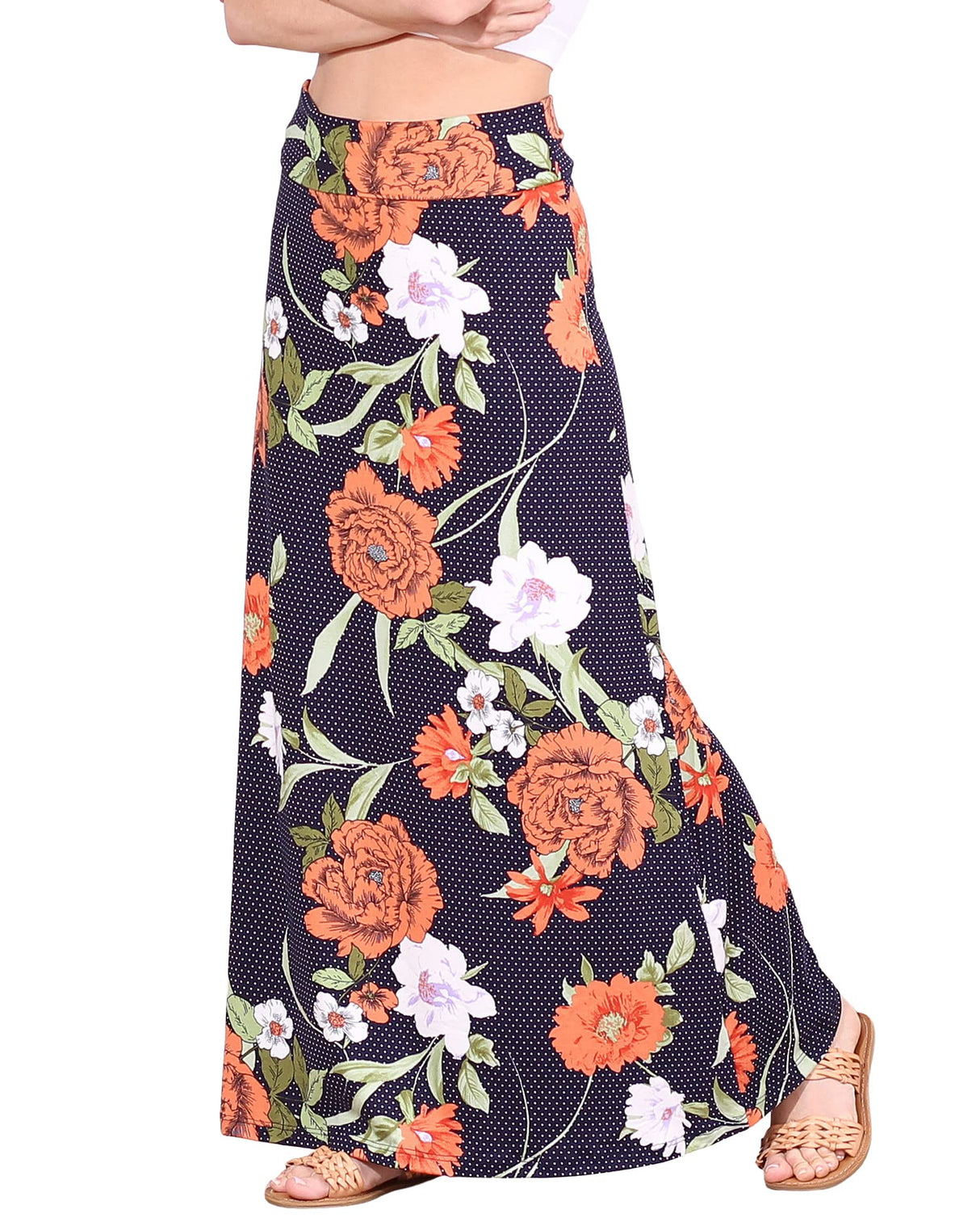 Popana Womens Long Maxi Skirt - Made in USA Long Skirts for Women Trendy - Casual Convertible Sundress Plus Size Maxi Skirt