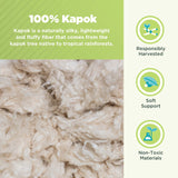 Kapok Standard Bed Pillow - 20" x 26" - Organic Cotton, Vegan, Premium Quality - Made in USA - Neck Bed Body Floor Cushion Insert Couch Throw Bolster - Organic Eco Friendly Fabric and Fill