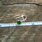 Recycled Antique Bottles and Glassware Sterling Silver At The Cross Adjustable Ring (Aqua Vintage Mason Jar)