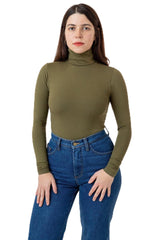 Cotton Spandex Turtleneck - Turtleneck Tops for Women, Stylish