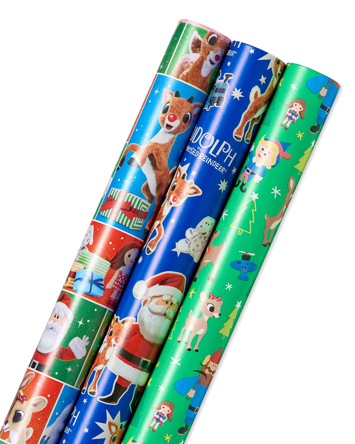 American Greetings 105 sq. ft. Christmas Wrapping Paper Bundle, Rudolph Designs (3 Rolls 30 in. x 14 ft.)