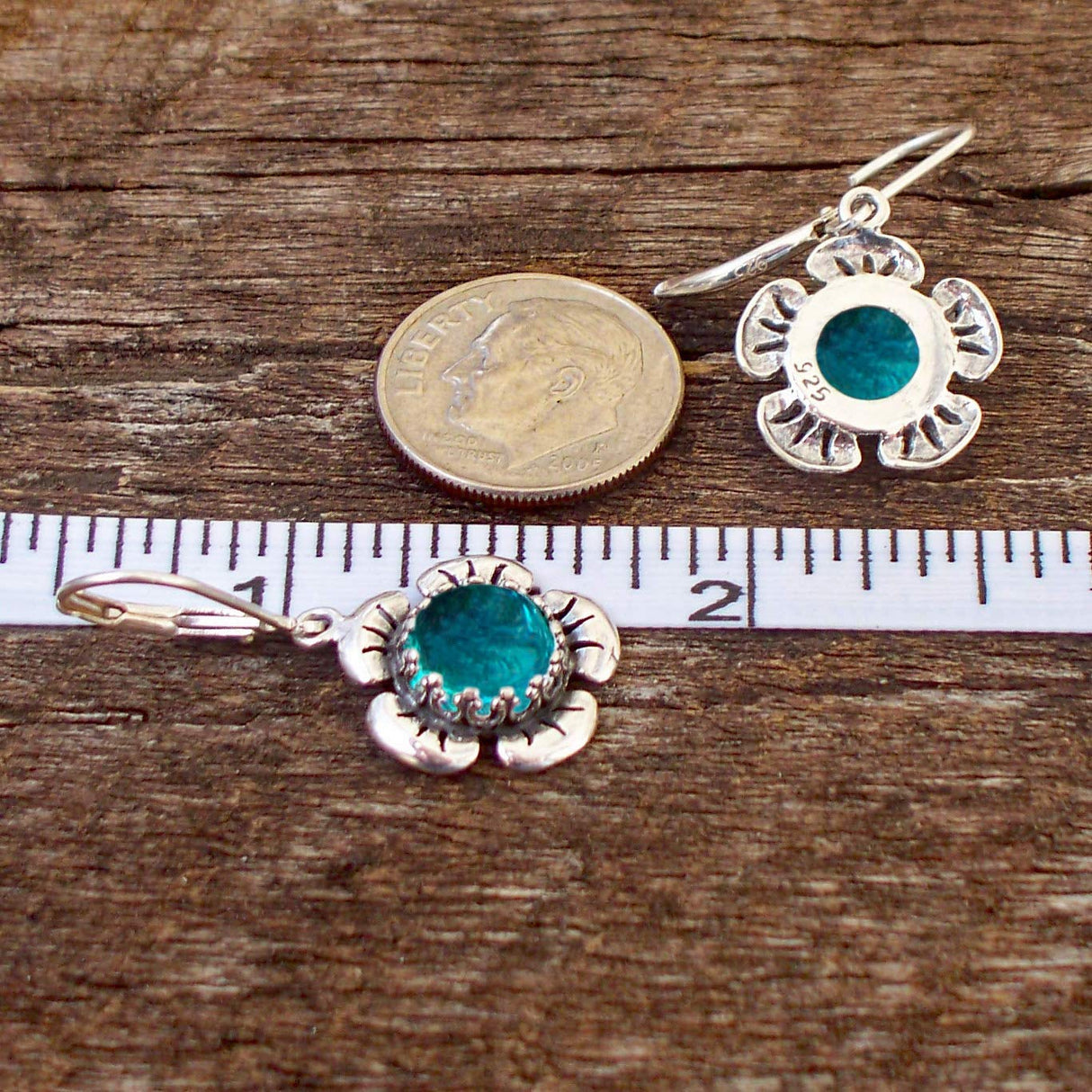 Bottled Up Designs Handmade Bloom Once More Earrings, Recycled Vintage Glass, Sterling Silver, Eco Friendly, Made in USA, Birthday Gifts, Mothers Day, Women, Anniversary (Olive Wine Bottle)