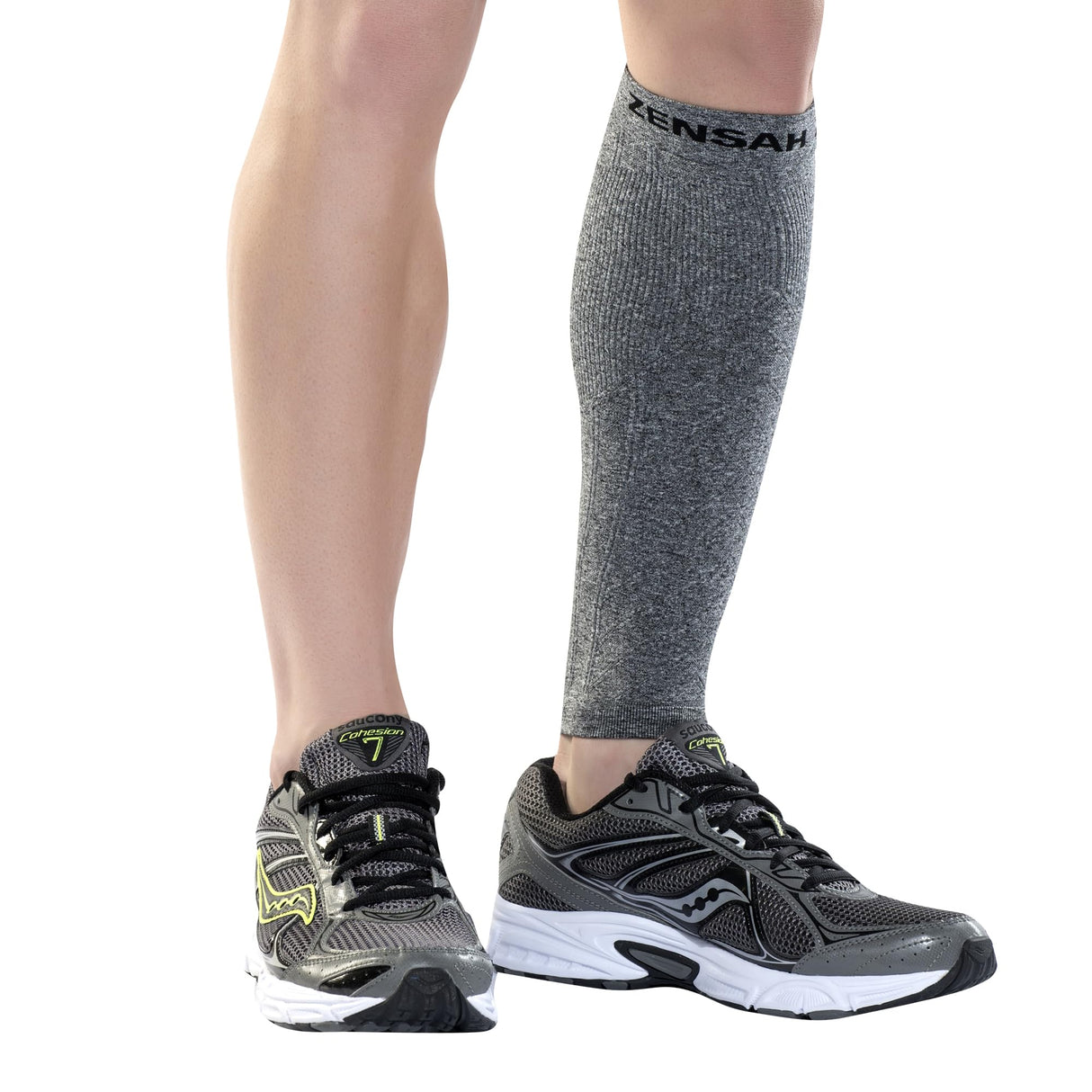 Zensah Calf/Shin Compression Sleeve - Made in the USA Single Leg Compression Sleeve for Shin Splint Relief, Recovery, Running