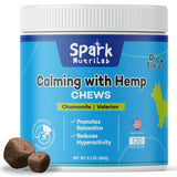 Calming Chews for Dogs - 120 Count Soft Chews for Anxiety Relief with Hemp, Chamomile & Valerian - Duck Flavor, Natural Ingredients for Stress, Barking & Separation - for All Dog Sizes