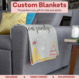 Custom Christmas Blankets - Family Photo Christmas Throw Blanket for Couch - Cozy Christmas Decor - Soft & Warm Fleece Picture Blankets - Personalized Gifts (Sherpa - 50x60)