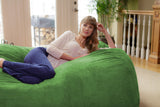 Chill Sack Bean Bag Chair: Huge 6' Memory Foam Furniture Bag and Large Lounger - Big Sofa with Soft Micro Fiber Cover - Red Furry