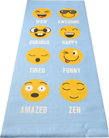 Bean Products Kids Size Sticky Yoga Mat | 3mm Thick (⅛”) x 60” L x 24” W | Non-Toxic, SGS Certified | Non-Skid & Non-Slip Eco-Friendly Exercise or Playtime Mat | Fun Colors & Designs | Emoji