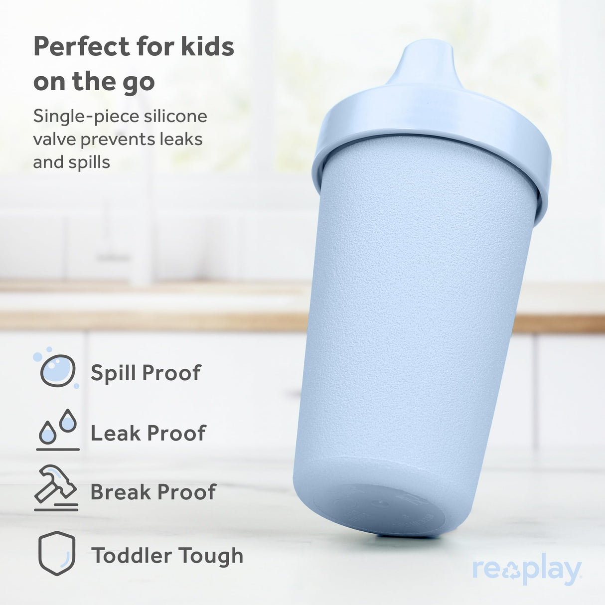Re-Play Made in USA 10 Oz. Sippy Cups for Toddlers, Pack of 4 - Reusable Spill Proof Cups for Kids, Dishwasher/Microwave Safe - Hard Spout Sippy Cups for Toddlers 3.13" x 6.25", Desert Roses