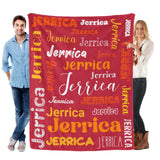 Custom Blanket with Name, Soft Cozy Personalized Name Blankets for Kids, Girls, Boys, Adults, Customized Christmas Blanket for Women, Men, Newborn, New Mom, Red Colors, Made in USA