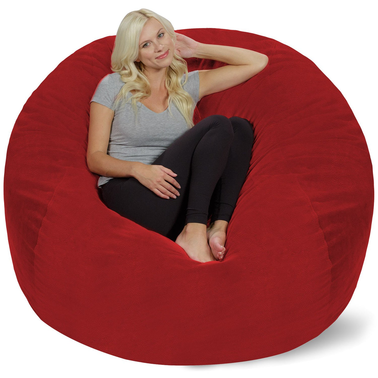 Chill Sack Bean Bag Chair: Giant 5' Memory Foam Furniture Bean Bag - Big Sofa with Soft Micro Fiber Cover - Black