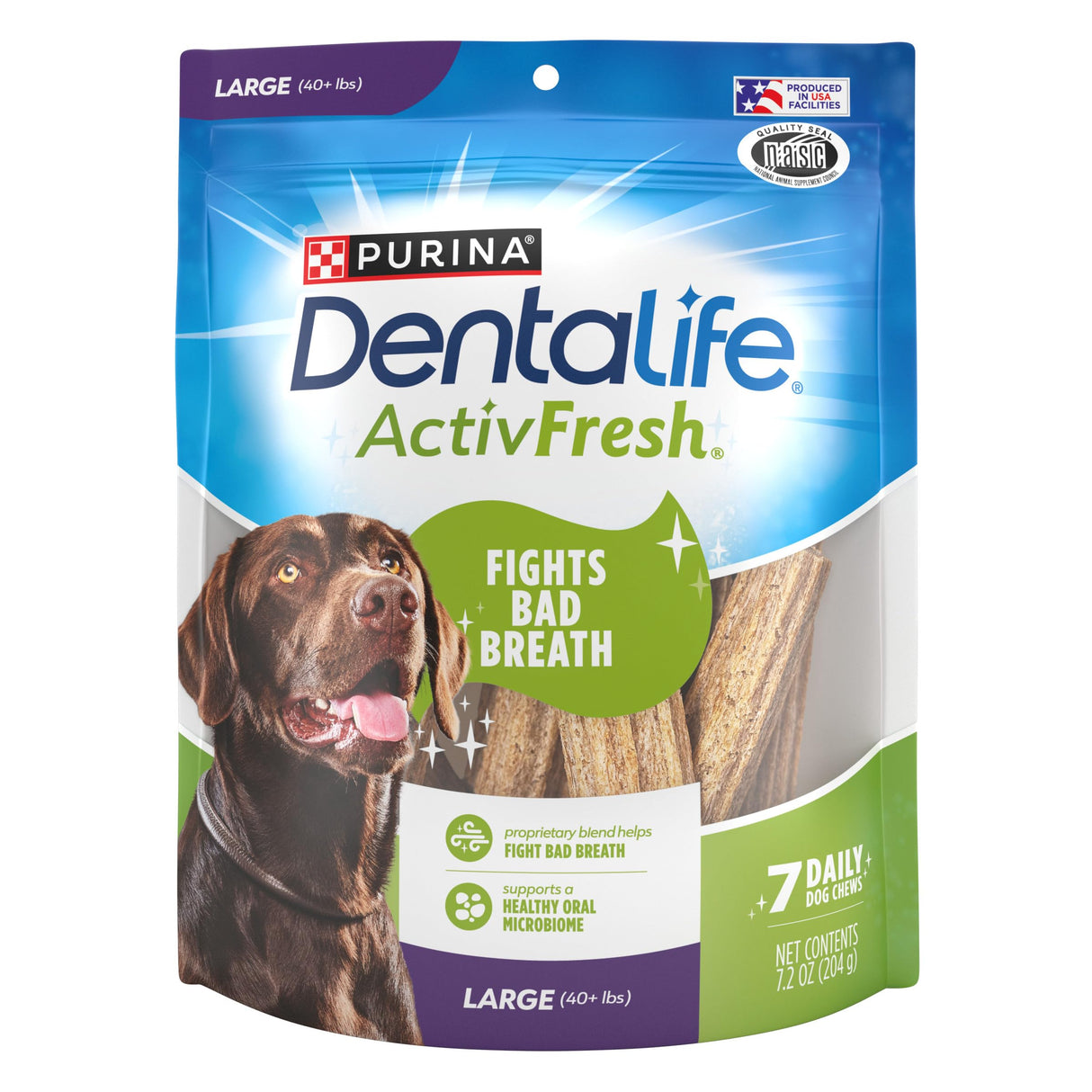 Purina DentaLife ActivFresh Chicken Flavor Large Breed Adult Dog Dental Chews - 21 ct. Pouch